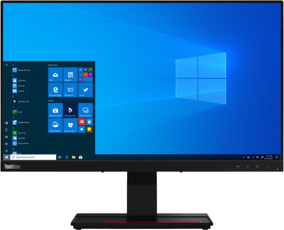  Lenovo ThinkVision T24t-20 - 23.8", IPS, 60 Hz, 16:9, 1920 x 1080, 4 ms, DisplayPort, HDMI, USB-C - 
