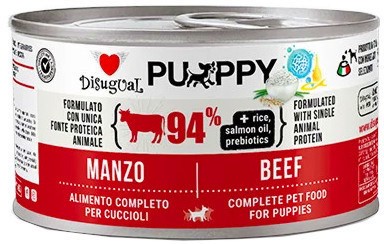 Пастет за кучета Disugual Puppy Пастет за кучета Disugual Puppy - 150 ÷ 6 x 400 g, с говеждо, от 1 до 15 месеца - храна