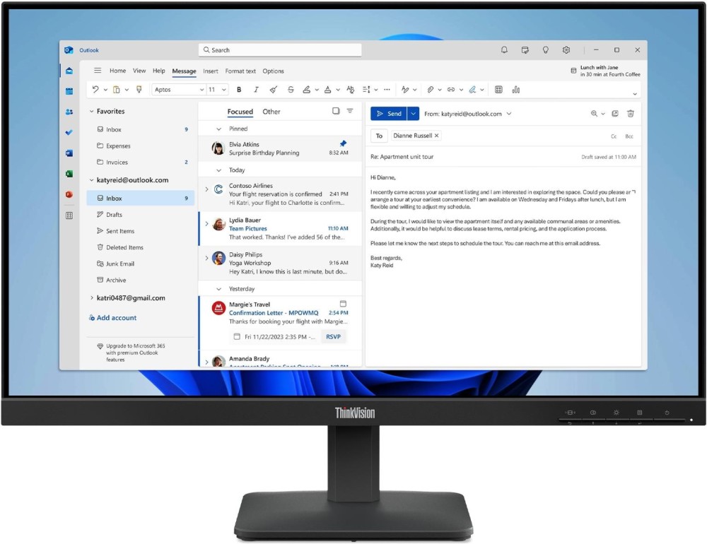 Монитор Lenovo ThinkVision S24-4e Монитор Lenovo ThinkVision S24-4e - 23.8", IPS, 60 Hz, 1920 x 1080, 4 ms, HDMI, VGA -