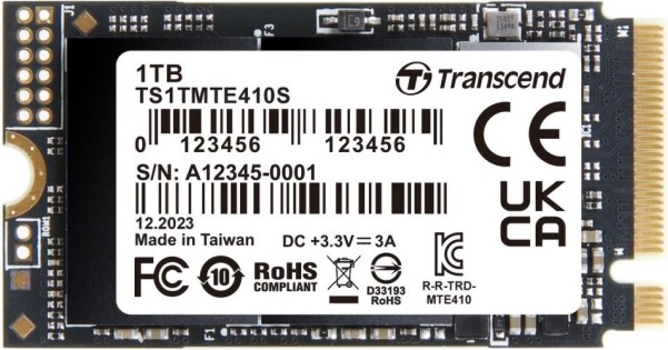 SSD  Transcend 410S NVMe PCIe Gen 4.0 x4 - 1 TB,  5000 MB/s,  3500 MB/s, 3D NAND - 