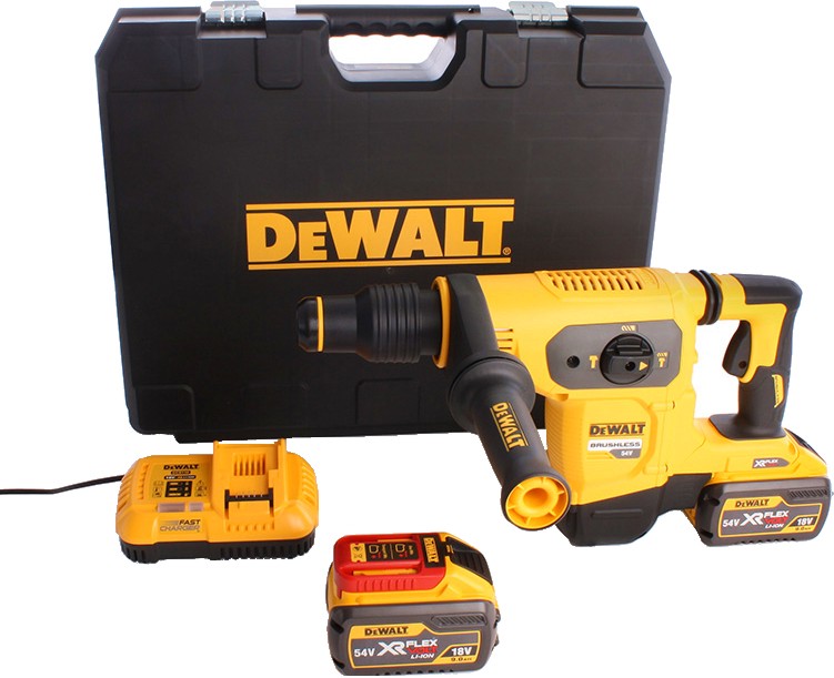 Акумулаторен перфоратор 54/18V DeWalt DCH481X2 Акумулаторен перфоратор 54/18V DeWalt DCH481X2 - С 2 батерии, зарядно и куфар от серията XR Flexvolt -