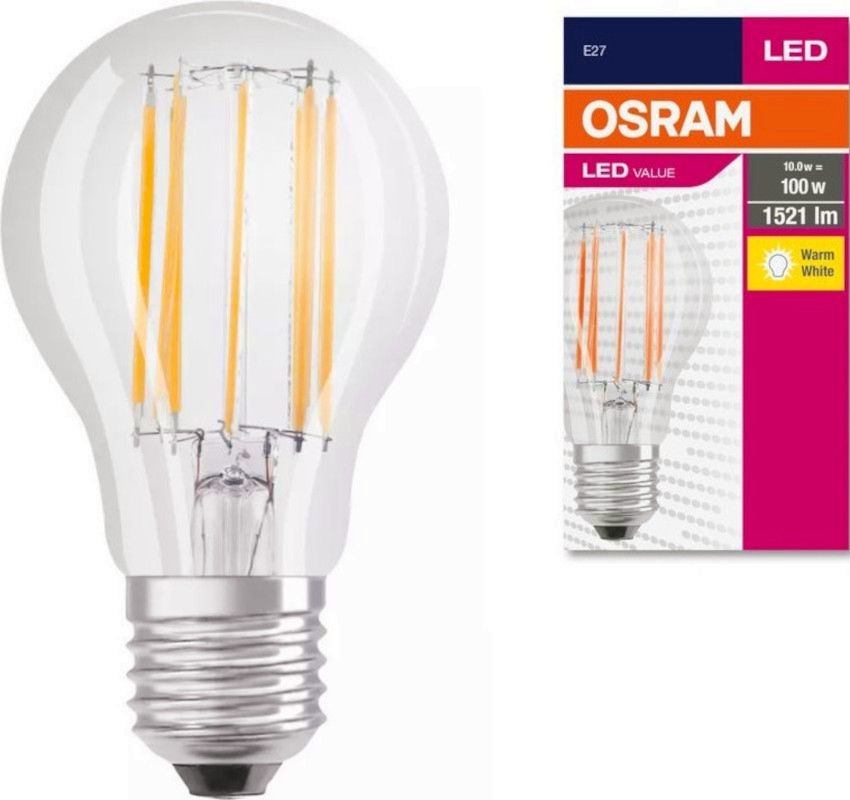 LED крушка Osram CLA100 840 E27 11 W 4000K LED крушка Osram CLA100 840 E27 11 W 4000K - 1520 lm от серията Value Filament -