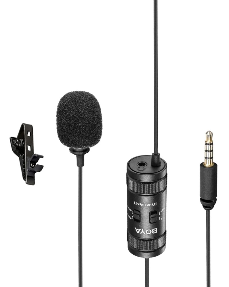 Микрофон брошка BOYA BY-M1 PRO II Микрофон брошка BOYA BY-M1 PRO II - С кабел 6 m с 3.5 mm жак -