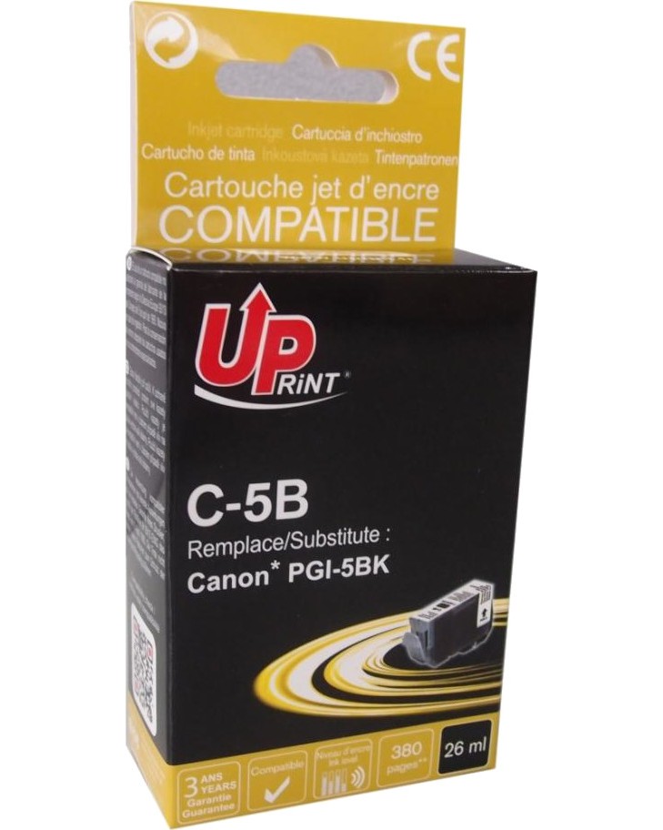 Касета с мастило за принтер UPrint C-5 Black Касета с мастило за принтер UPrint C-5 Black - 380 страници -