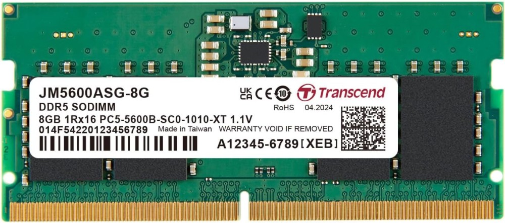 RAM ����� Transcend JM5600ASG-8G - 8 GB, DDR5, 5600 MHz, CL46 - 