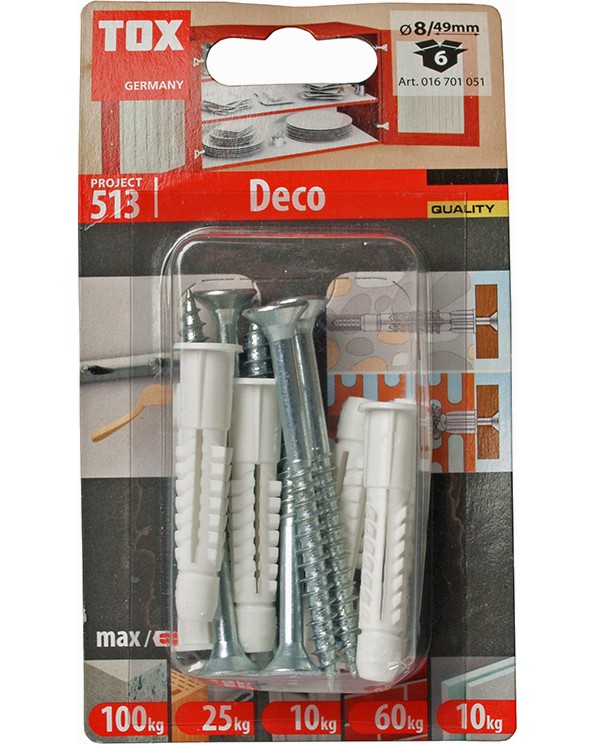     PZ Tox Deco S - 6 - 10    ∅ 6 - 8 mm   28 - 49 mm - 