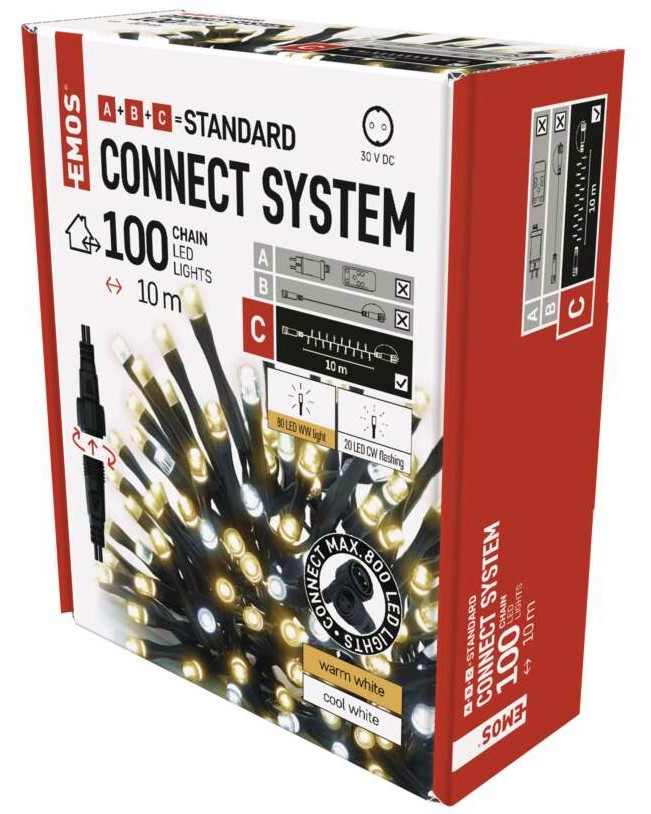  LED   Emos D1AN02 - 100  LED     10 m - 