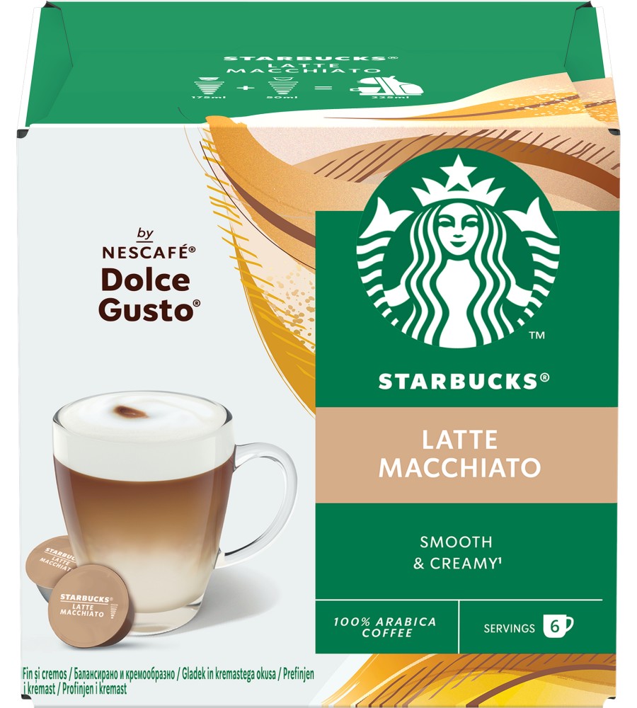   STARBUCKS Latte Macchiato -  6  18   ,   by NESCAFE Dolce Gusto - 