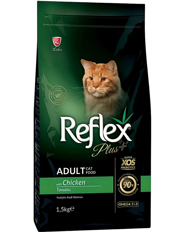 Суха храна за котки Reflex Plus Adult Суха храна за котки Reflex Plus Adult - 1.5 kg, с пилешко, за над 1 година - храна