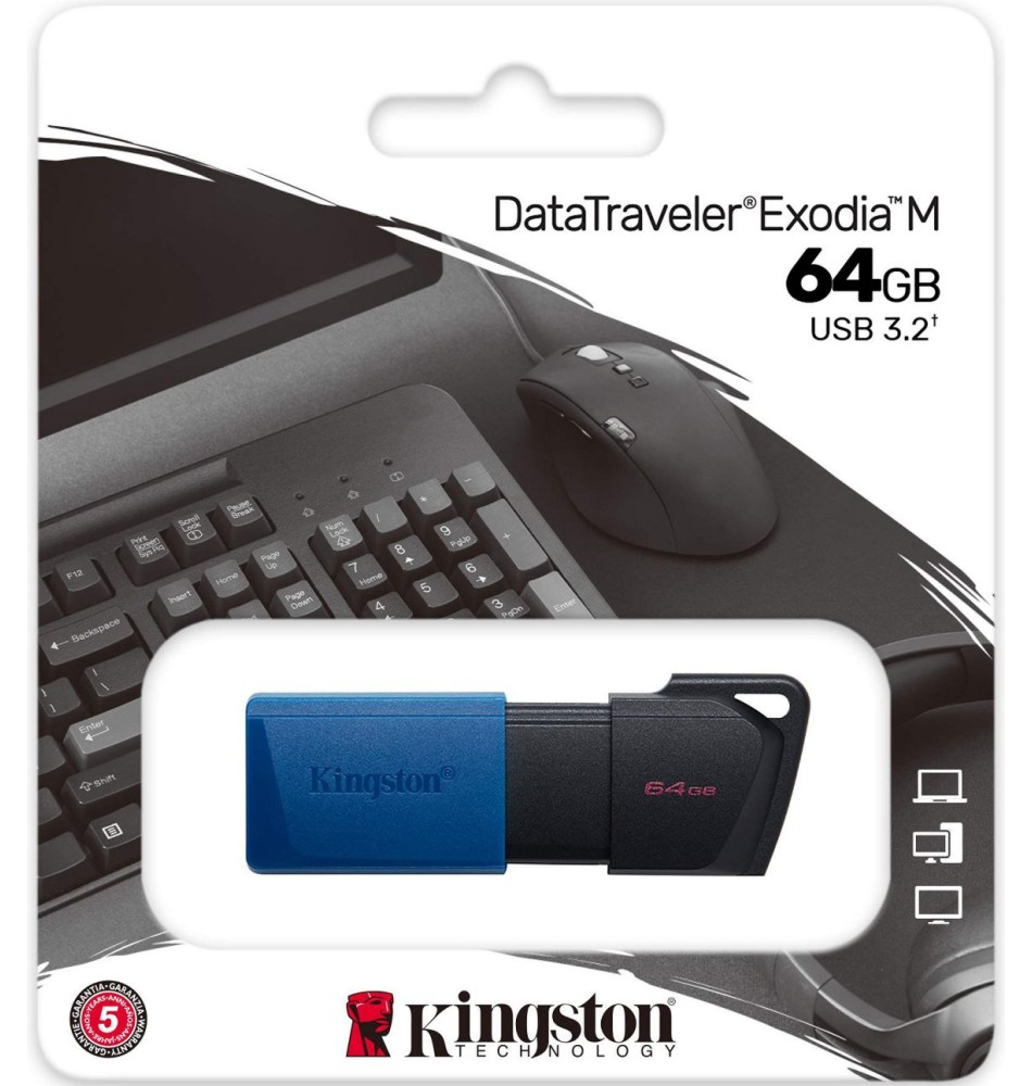 USB-A 3.2 Gen 1   Kingston DataTraveler Exodia M - 64, 128  256 GB - 