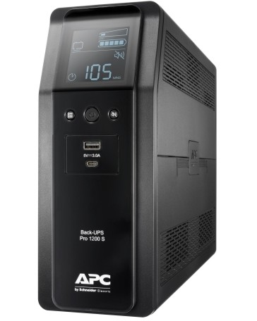    APC Back UPS Pro BR 1200 IEC - 1200 VA, 720 W, 24 V / 9 Ah, 8x IEC C13 , USB (Type-A + Type-C), AVR, LCD , Line Interactive - 