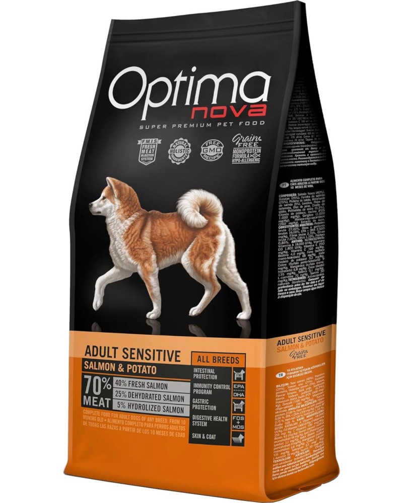 ���� ����� �� ������ � ������������ ������������ Optima Nova Adult Sensitive - 2 � 12 kg, ��� ������ � �������, ��� 10 ������ - �����