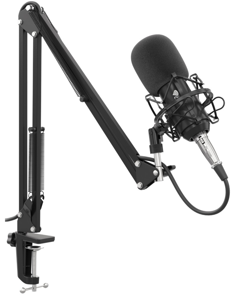 Настолен микрофон Genesis Radium 300 XLR Настолен микрофон Genesis Radium 300 XLR - 30 Hz - 16 kHz, XLR към 3.5 mm жак кабел 2.5 m -