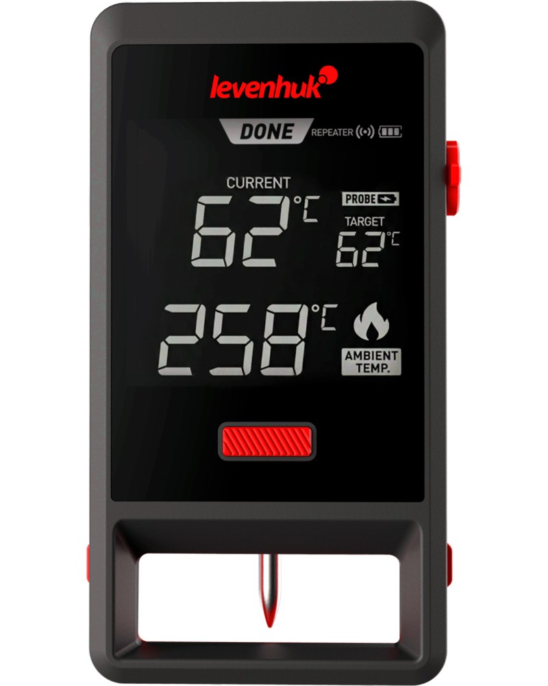 Термометър за месо Levenhuk BT30 Термометър за месо Levenhuk BT30 - С безжична сонда и USB Type-C кабел от серията Wezzer Grill -
