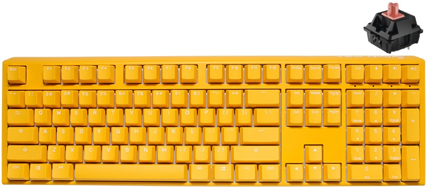    Ducky One 3 Yellow - Full Size,  USB  1.8 m, ANSI Layout, Cherry MX Silent Red - 