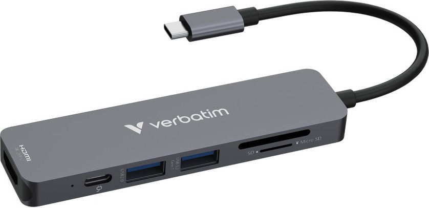 Докинг станция USB-C Verbatim Essentials Докинг станция USB-C Verbatim Essentials - 6 порта -