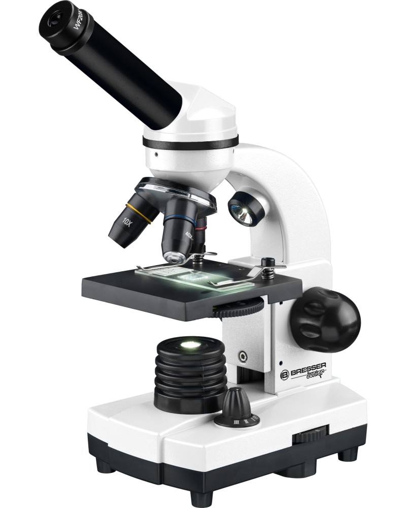 Монокулярен микроскоп Bresser Biolux SEL Монокулярен микроскоп Bresser Biolux SEL - С увеличение 40 - 1600x, микроскопски проби и аксесоари Junior - микроскоп