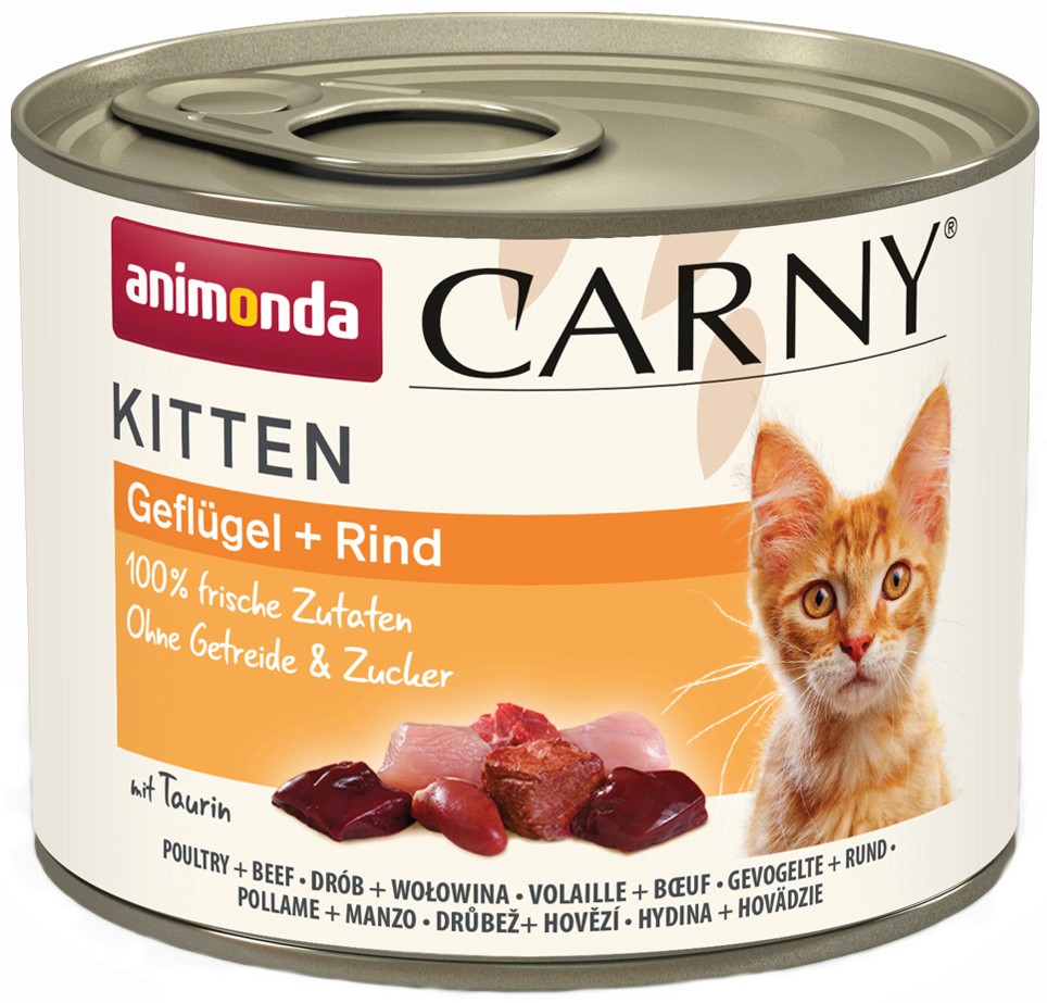 Консерва за котки Carny Kitten Консерва за котки Carny Kitten - 200 и 12 x 200 g, с говеждо и птиче месо, от 3 месеца до 1 година - храна