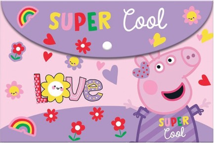 Папка с копче Peppa Pig Папка с копче Peppa Pig - За формат A4 на тема Прасето Пепа -