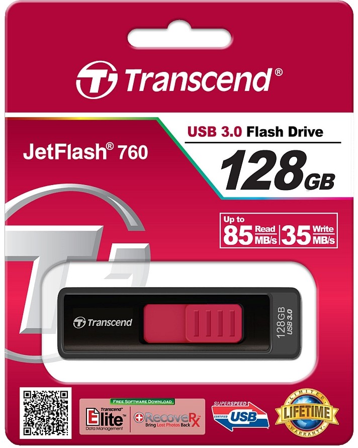 USB-� 3.0 ���� ����� 128 GB Transcend JetFlash 760 - 