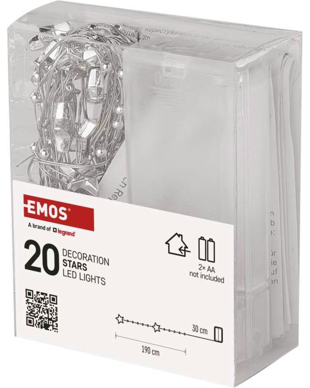 Коледна LED светлинна верига Emos DCGW07 Коледна LED светлинна верига Emos DCGW07 - 20 броя LED светлини с дължина 1.9 m -