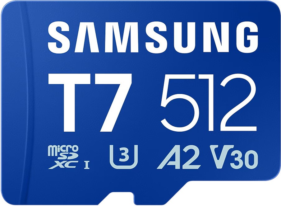 Micro SDXC карта памет 512 GB Samsung T7 Micro SDXC карта памет 512 GB Samsung T7 - A2, UHS-I, U3, V30 -