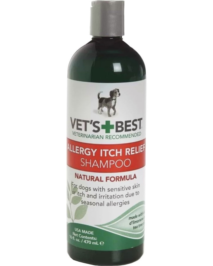 Антиалергичен шампоан за кучета с чувствителна кожа Vet's Best Allergy Itch Relief Shampoo Антиалергичен шампоан за кучета с чувствителна кожа Vet's Best Allergy Itch Relief Shampoo - 470 ml - шампоан