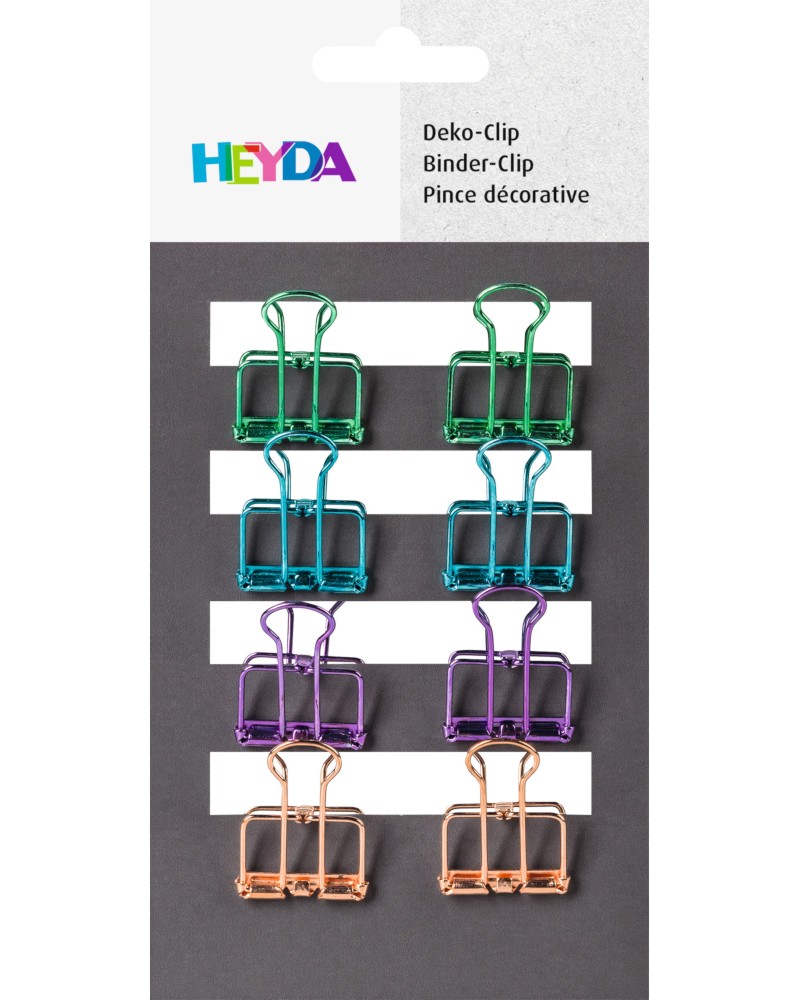 Цветни метални щипки Heyda Цветни метални щипки Heyda - 8 броя -