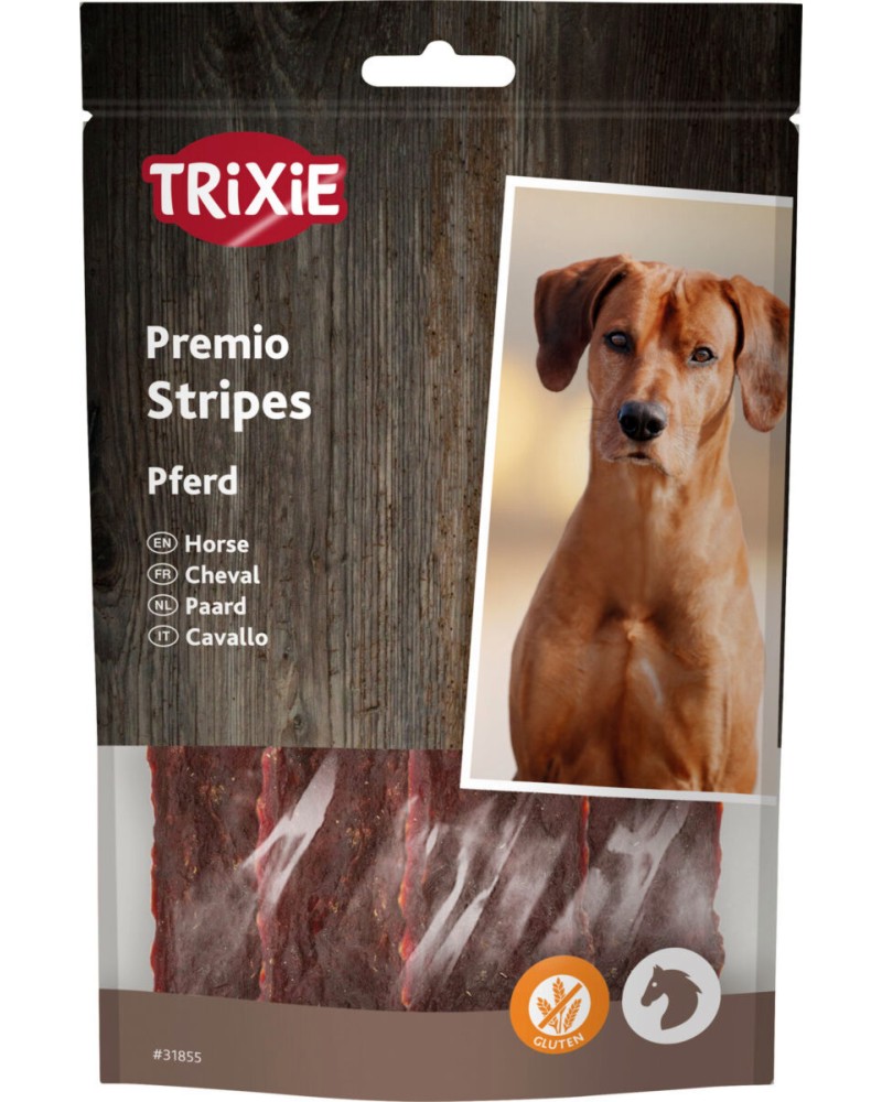 Лакомства за кучета Trixie Stripes Лакомства за кучета Trixie Stripes - 100 g, с конско, от серията Premio - храна