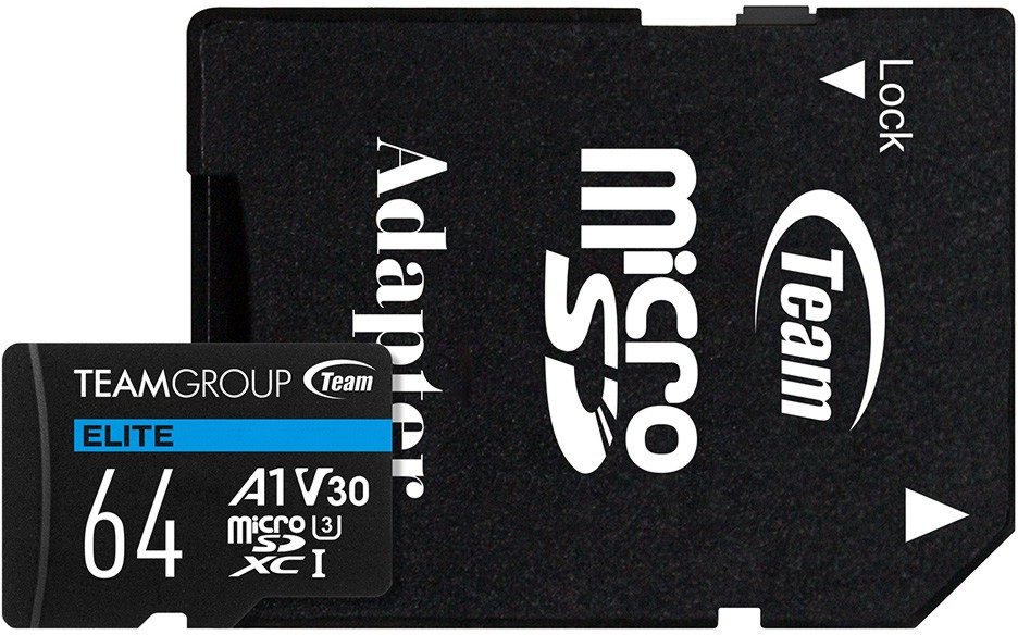 Micro SDXC   64 GB Team Group Elite - Class 10, UHS-I U3, V30,  SD  - 