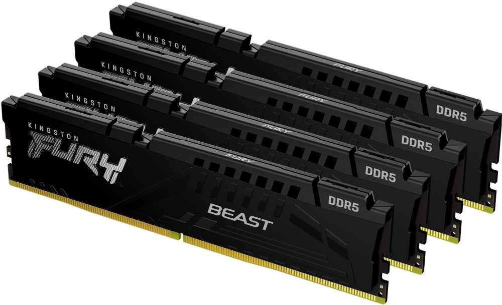 RAM ����� Kingston FURY Beast KF552C40BBK4-128 - 128 GB (4 x 32 GB), DDR5, 5200 MHz, CL40, Quad Channel Kit - 