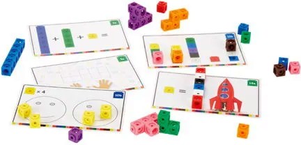 Математически кубчета за сглобяване Learning Resources Математически кубчета за сглобяване Learning Resources - 115 части - образователен комплект