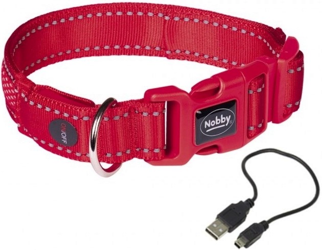 Светещ LED нашийник за кучета Nobby Flash Mesh Светещ LED нашийник за кучета Nobby Flash Mesh - 38 - 45 x 2.5 cm, с USB кабел - продукт
