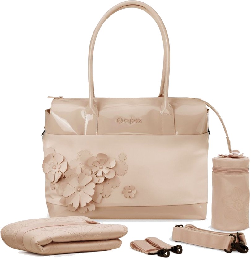 Чанта за бебешка количка Cybex Simply Flowers Чанта за бебешка количка Cybex Simply Flowers - С термобокс, подложка за преповиване, дълга дръжка и кукички за количка - чанта