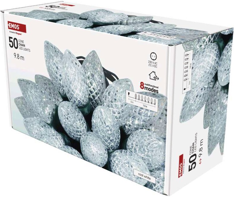 Коледни LED лампички - шишарки Emos D5ZC01 Коледни LED лампички - шишарки Emos D5ZC01 - 50 броя с дължина 9.8 m -