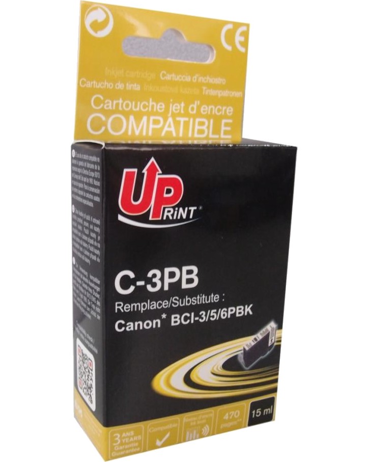 Касета с мастило за принтер UPrint C-3 Photo Black Касета с мастило за принтер UPrint C-3 Photo Black - 470 страници -
