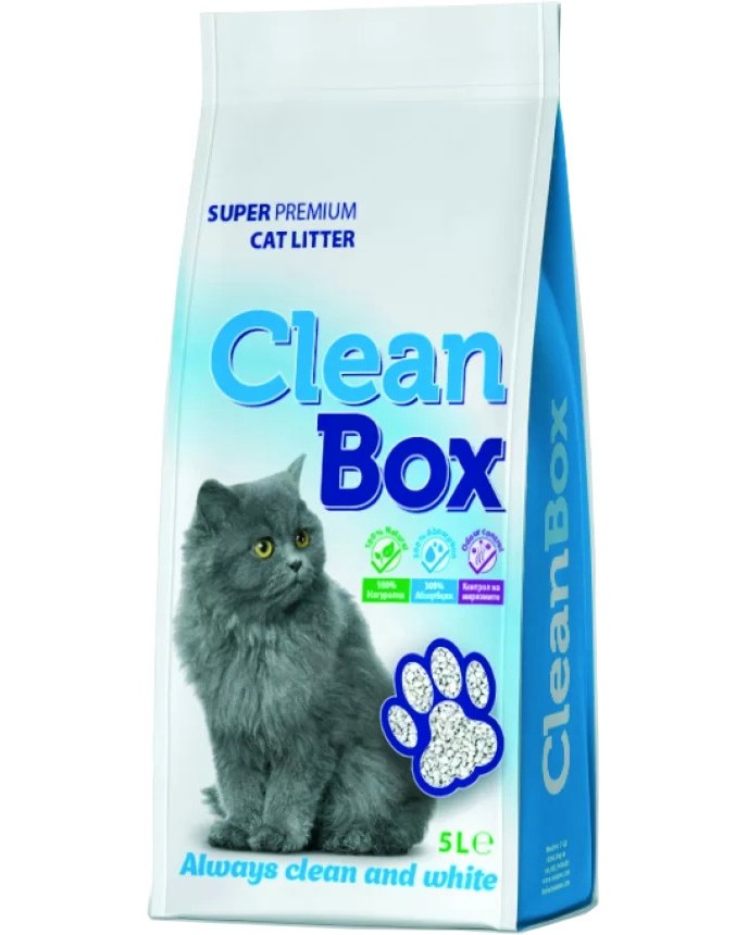 Бентонитова постелка за котешка тоалетна Clean Box Бентонитова постелка за котешка тоалетна Clean Box - 10 l и 3 x 5 l - продукт