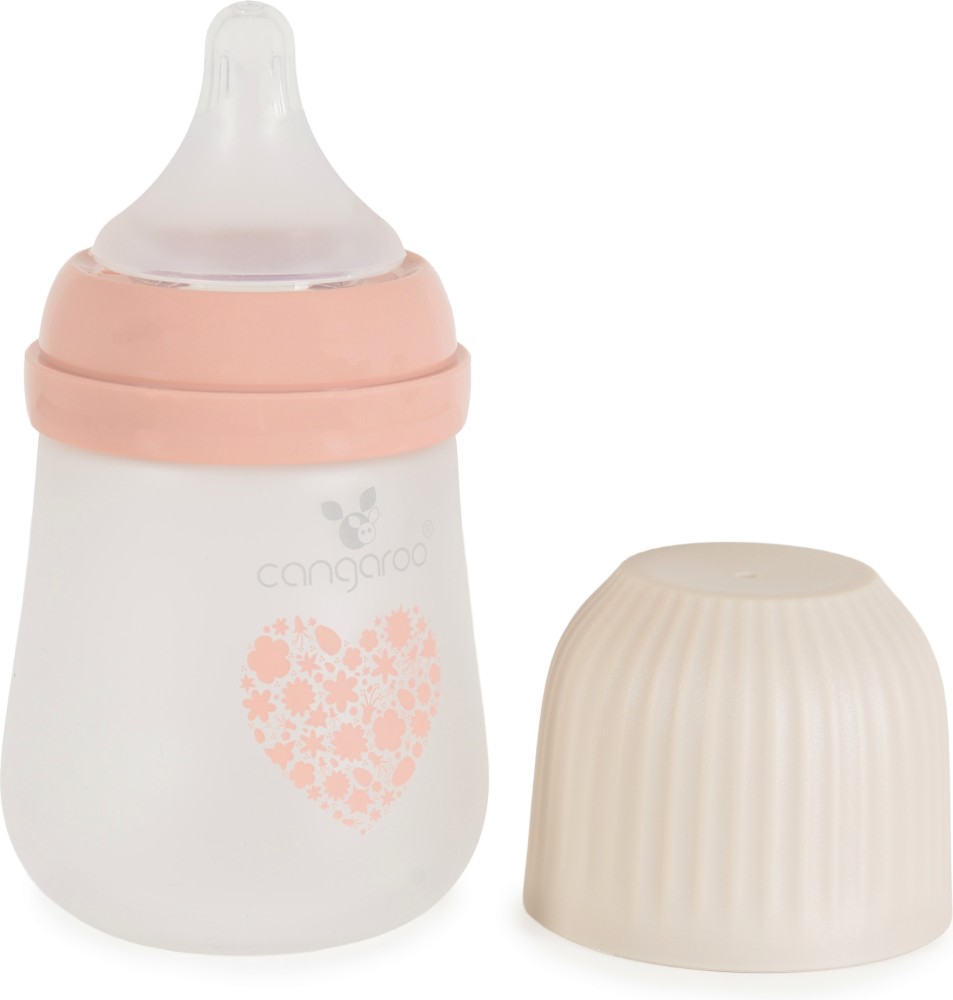 Стъклено бебешко шише Cangaroo Amori Стъклено бебешко шише Cangaroo Amori - 180 ml, за 0+ м - шише