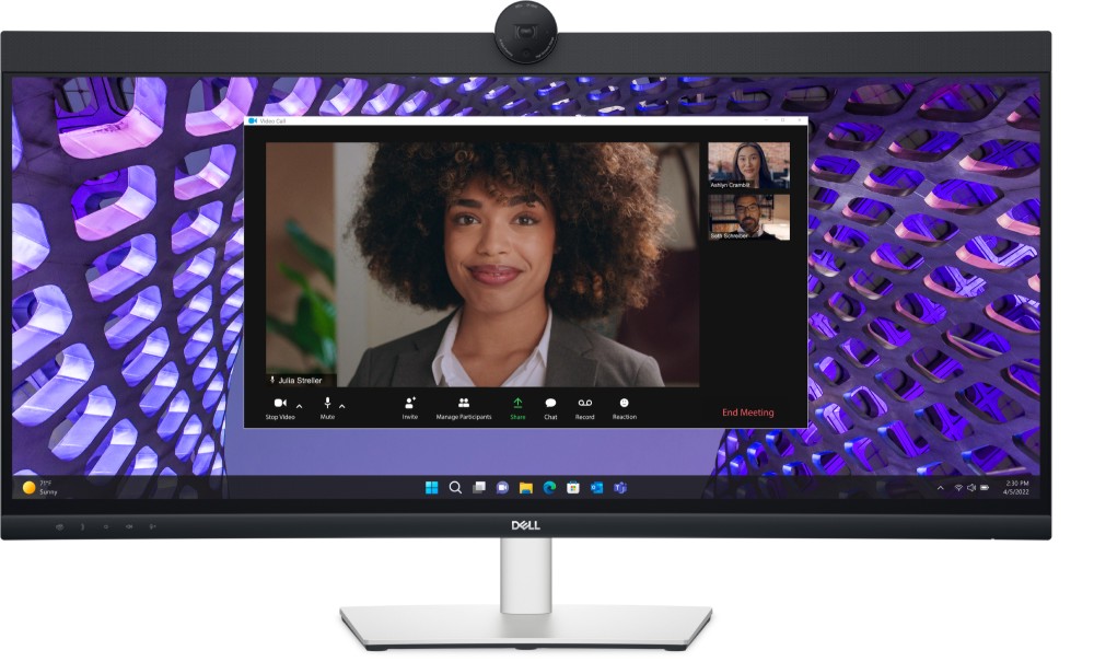 Монитор Dell P3424WEB Монитор Dell P3424WEB - 34", IPS, 60 Hz, 21:9, 3440 x 1440, 8 ms, USB-C, HDMI, DisplayPort, уеб камера -
