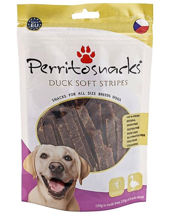 Лакомства за кучета Perrito Soft Stripes Лакомства за кучета Perrito Soft Stripes - 100 g, с патешко - храна