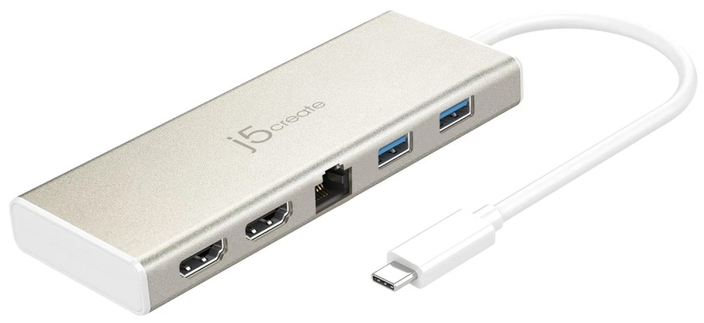 Докинг станция USB-C j5create Докинг станция USB-C j5create - 6 порта -