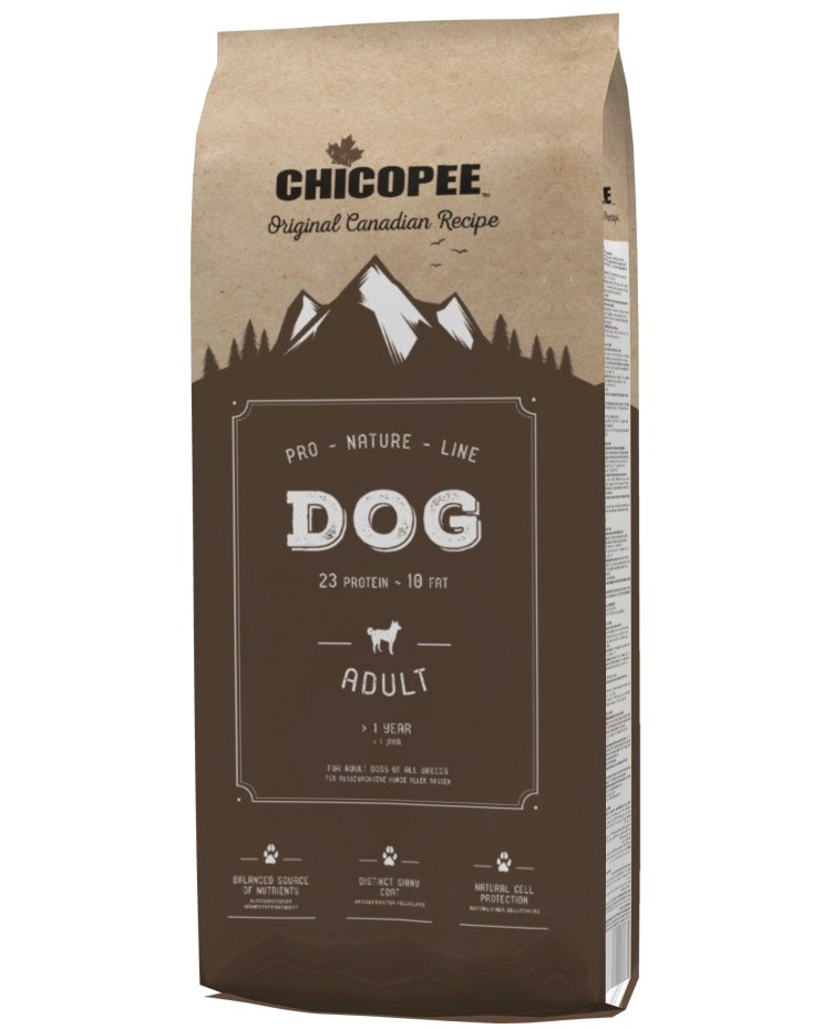 Суха храна за кучета CHICOPEE Pro Nature Line Adult Суха храна за кучета CHICOPEE Pro Nature Line Adult - 20 kg, с пилешко, в зряла възраст - храна