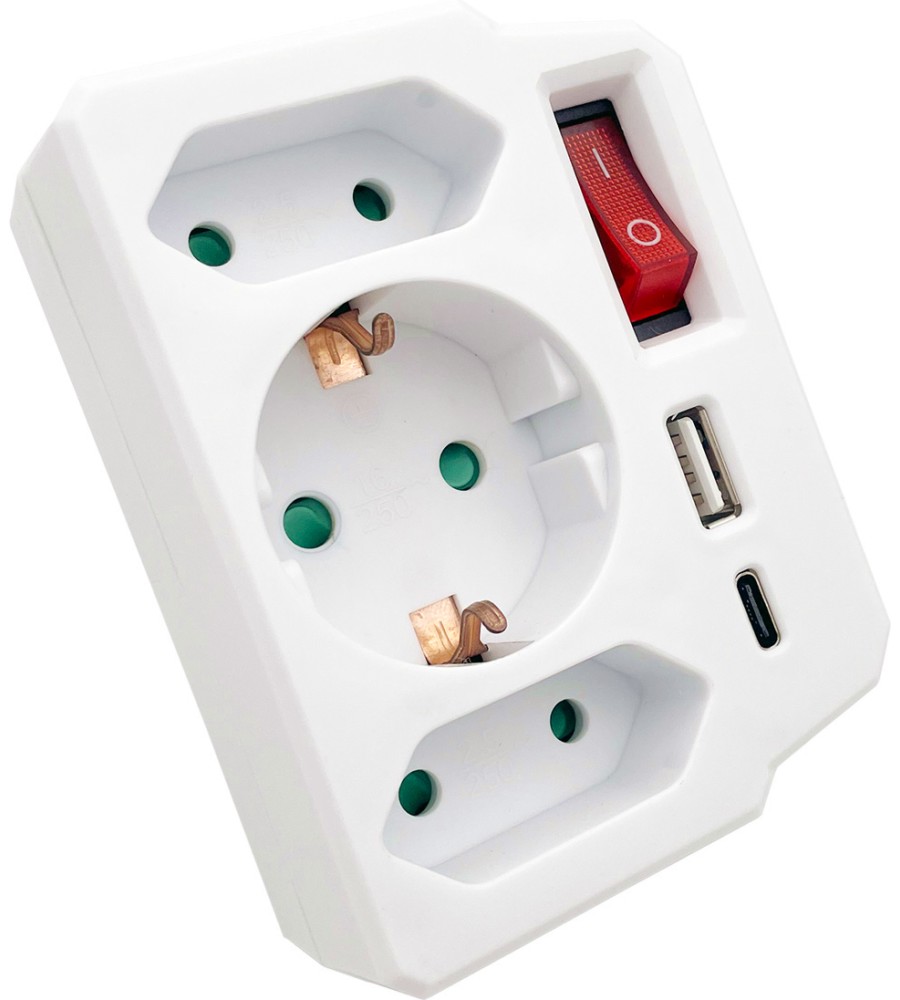 �������-����������� � 3 ������ Xmart - EU, 2 x USB, � ���� - 