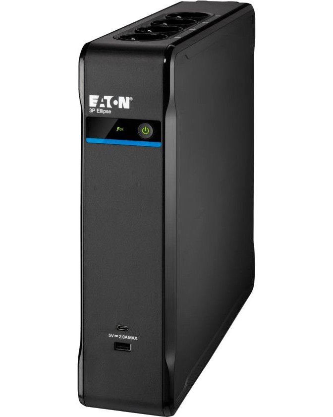 Непрекъсваемо токозахранващо устройство UPS Eaton 3P Ellipse 1700 DIN Непрекъсваемо токозахранващо устройство UPS Eaton 3P Ellipse 1700 DIN - 1700 VA, 1040 W, 12 V / 9 Ah, 8 x Schuko изхода, USB, Standby -