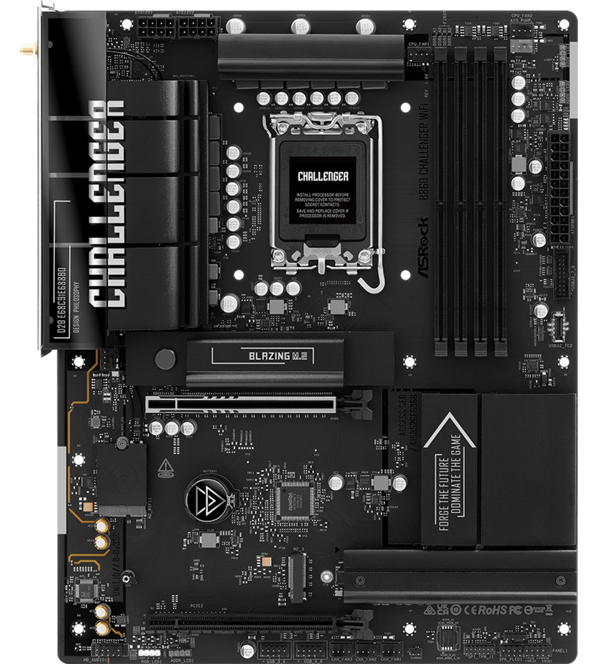 Дънна платка ASRock B860 Challenger WIFI Дънна платка ASRock B860 Challenger WIFI - LGA 1851, Intel B860, DDR5, ATX -