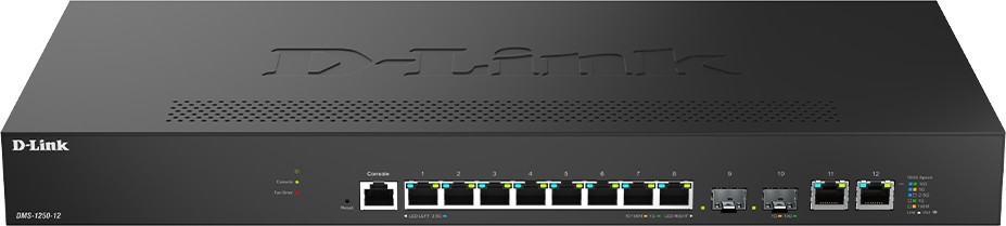 ���� D-Link DMS-1250-12 - 8 x 10/100/1000/2500Base-T, 2 x 10GE SFP, 2 x 10GBase-T, 120 Gbps - 