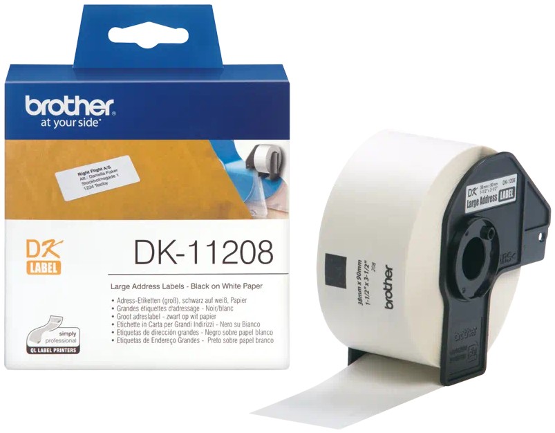 ����� �� �������� �������� Brother DK-11208 - 400 �������, 3.8 x 9 cm - 