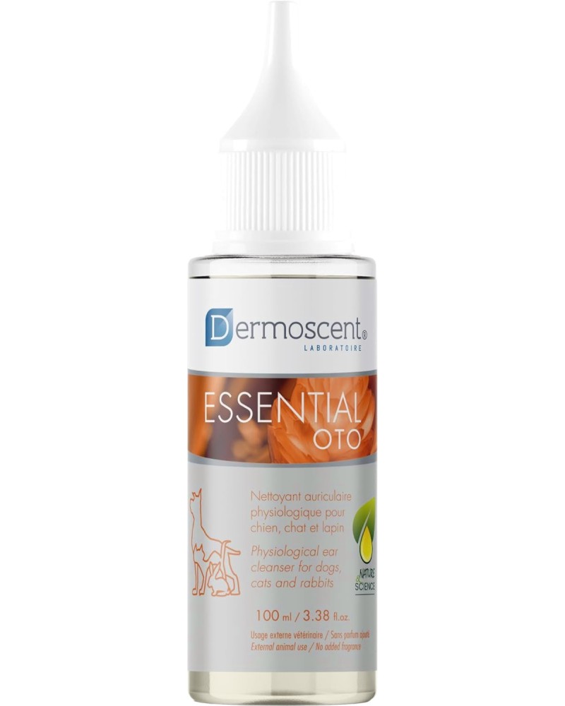 Лосион за почистване на уши за кучета, котки и зайчета Dermoscent Essential Oto Лосион за почистване на уши за кучета, котки и зайчета Dermoscent Essential Oto - 100 ml - лосион