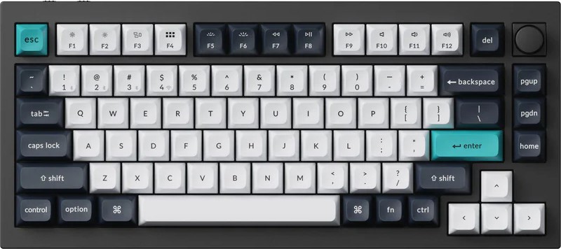     Keychron Q1 Max - 75%, Bluetooth, USB-C, RGB , ANSI Layout, Gateron Jupiter Brown - 