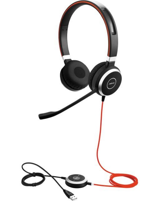 Слушалки Jabra Evolve 40 Слушалки Jabra Evolve 40 - С кабел 1.2 m, QD конектор, USB -